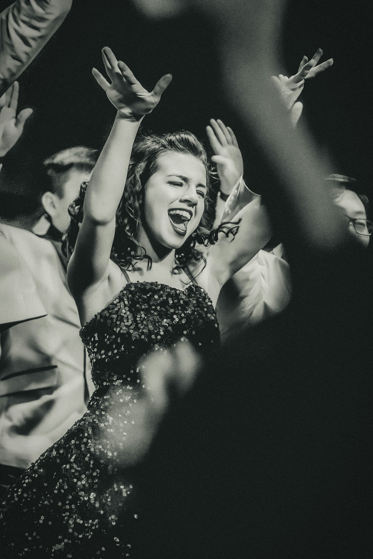 Guests dancing at a wedding celebration